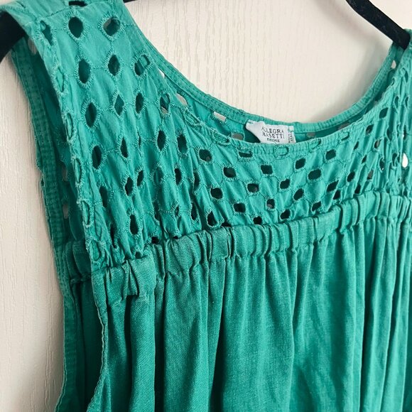 Allegra Masetti Firenze Sleeveless 100% Linen Dress with Eyelet Detail - Picture 6 of 13